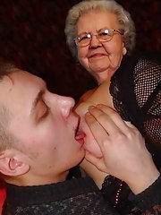 Scrawny old granny does like a cock!